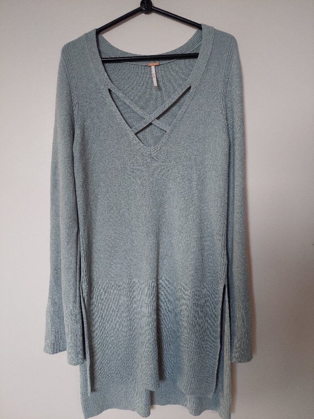 Free People Women's XS Criss Cross Sweater Sage Green